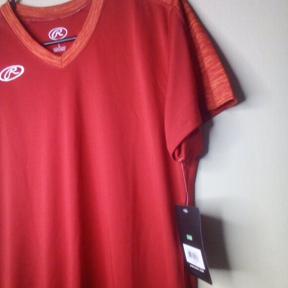 Rawlings Shirt Women L Softball Baseball Short Sleeve Active Athletic Red - Picture 5 of 14